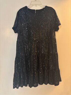 Lulu's Black Sequined Mini Dress